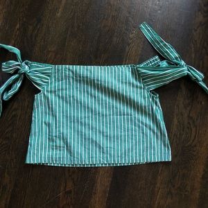 Top Shop off the shoulder green top